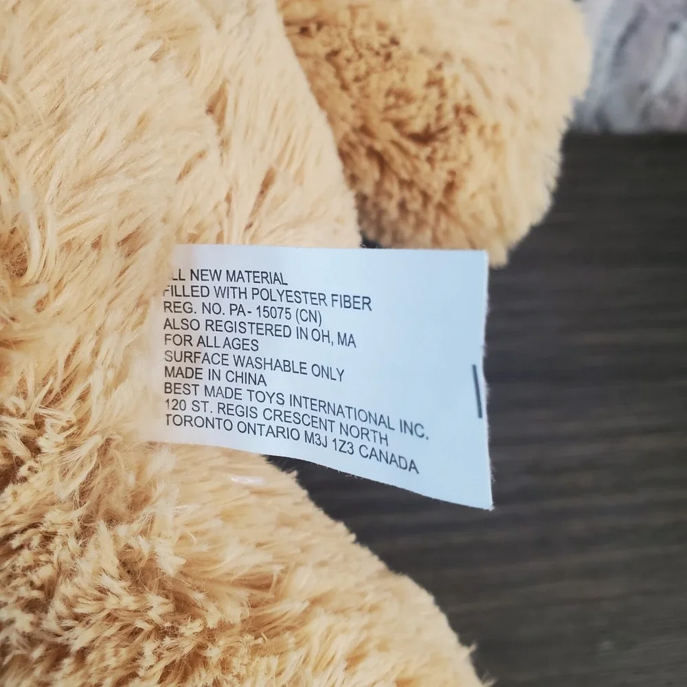 Best Made Toys Tan Beige Teddy Bear I LOVE YOU Plush Heart 9.5